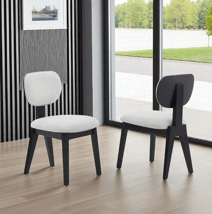 Fresco Dining Table Set For 4 With Fabric Upholstered Chairs - Black