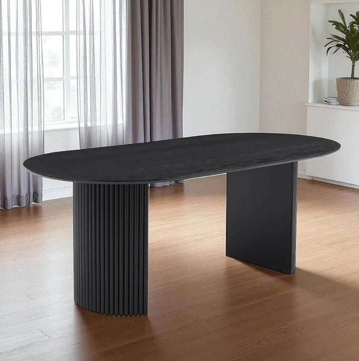 Fresco Dining Table Set For 4 With Fabric Upholstered Chairs - Black