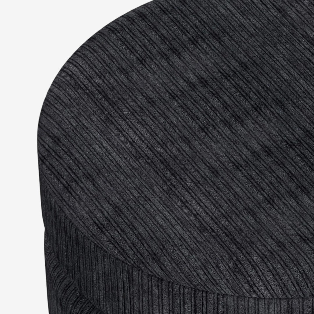 Vila Fabric Upholstered Accent Ottoman - Black