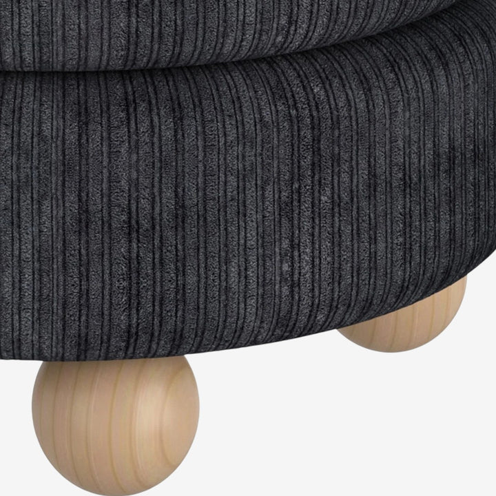 Vila Fabric Upholstered Accent Ottoman - Black