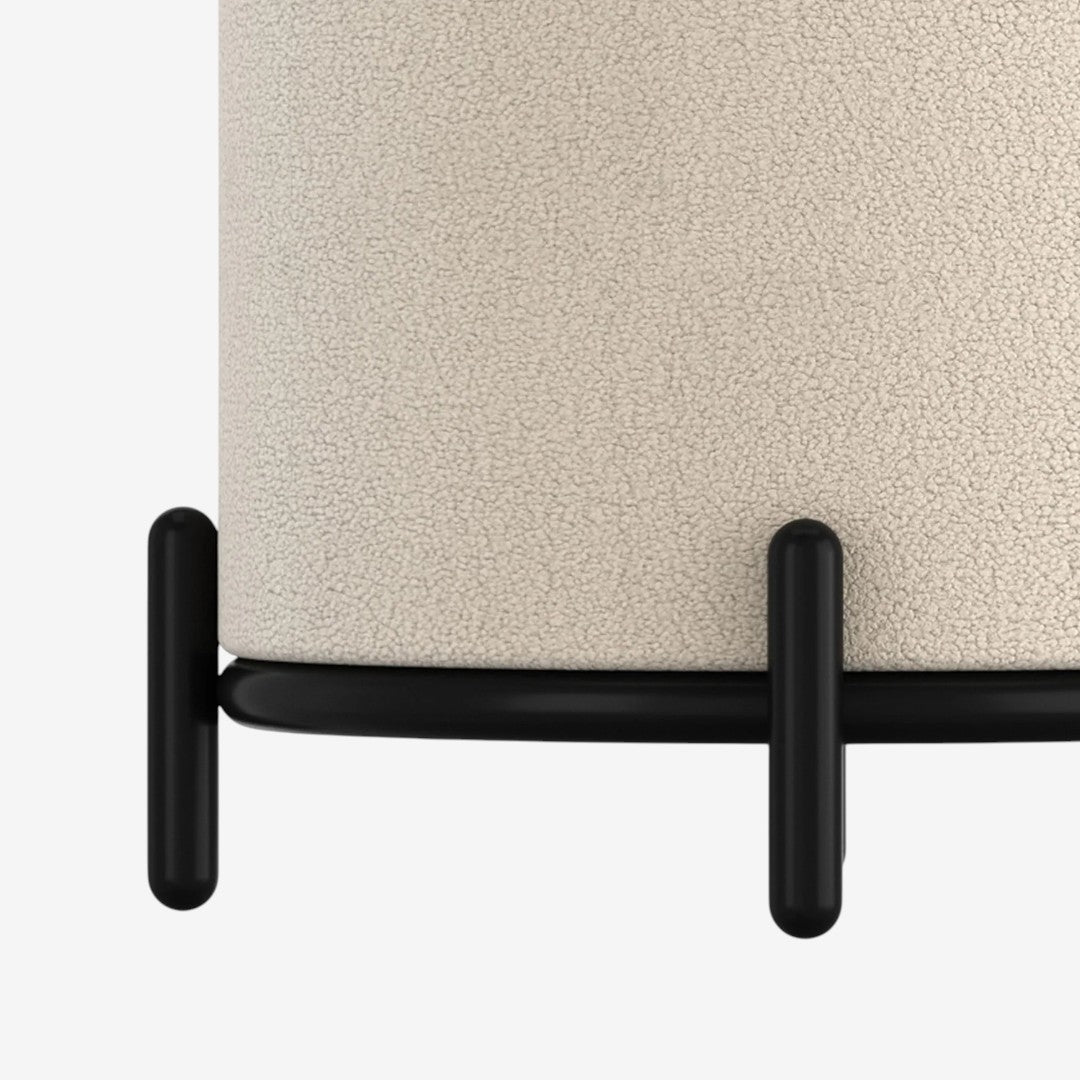 Nira Fabric Upholstered Accent Ottoman With Storage Option - Cream