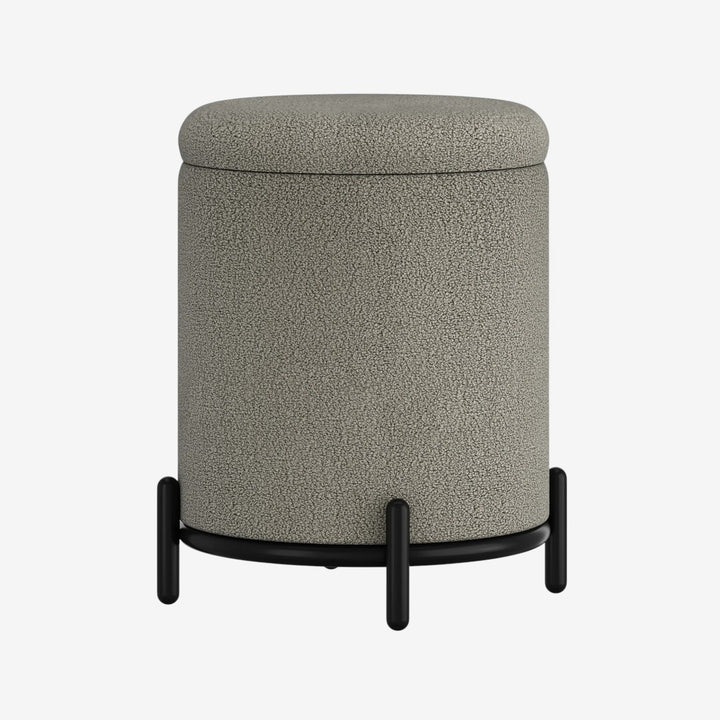 Nira Fabric Upholstered Accent Ottoman With Storage Option - Warm Grey