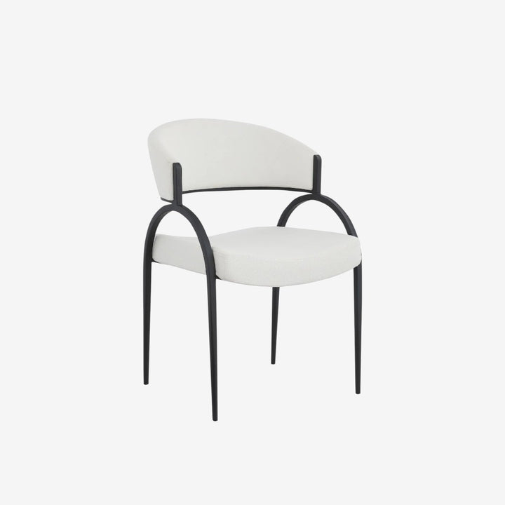 Havel Fabric Upholstered Dining Chair With Metal Frame (Set of 2) - Cream/ Black