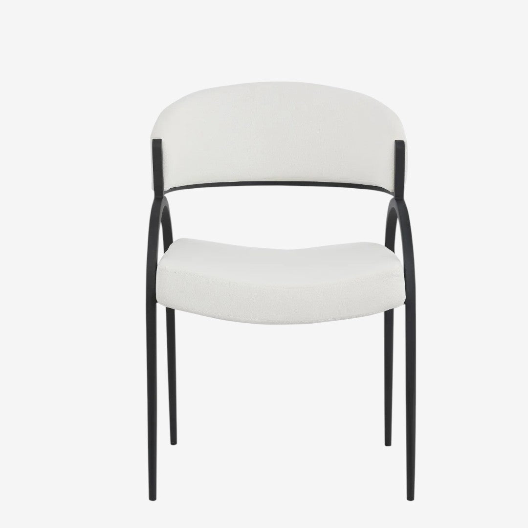 Havel Fabric Upholstered Dining Chair With Metal Frame (Set of 2) - Cream/ Black