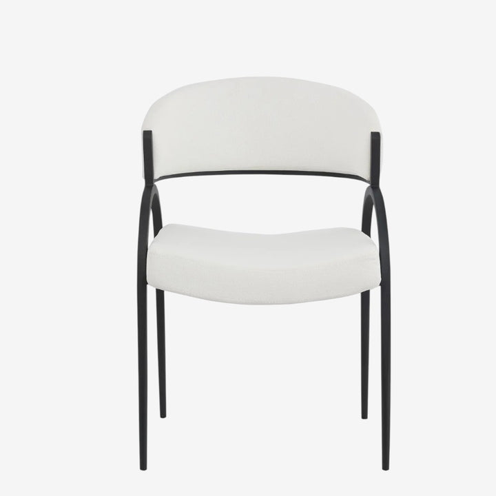 Havel Fabric Upholstered Dining Chair With Metal Frame (Set of 2) - Cream/ Black