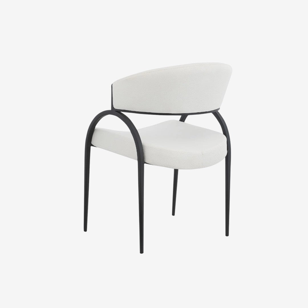 Havel Fabric Upholstered Dining Chair With Metal Frame (Set of 2) - Cream/ Black