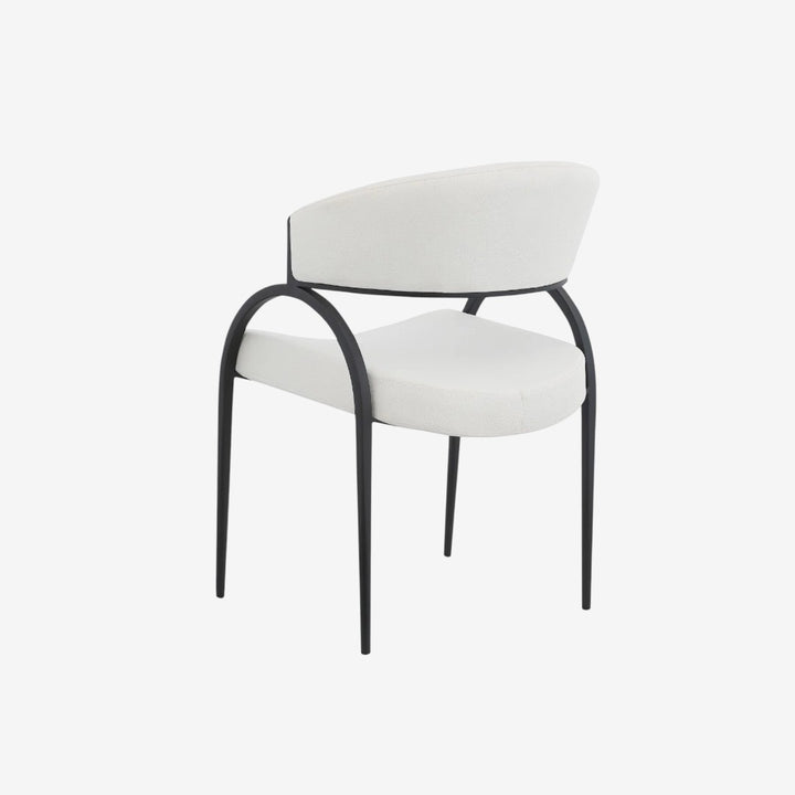 Havel Fabric Upholstered Dining Chair With Metal Frame (Set of 2) - Cream/ Black