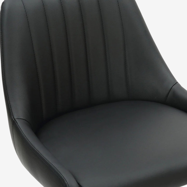 Jasper Adjustable Air-Lift Counter Stool in Leather Upholstery (Set of 2) - Black