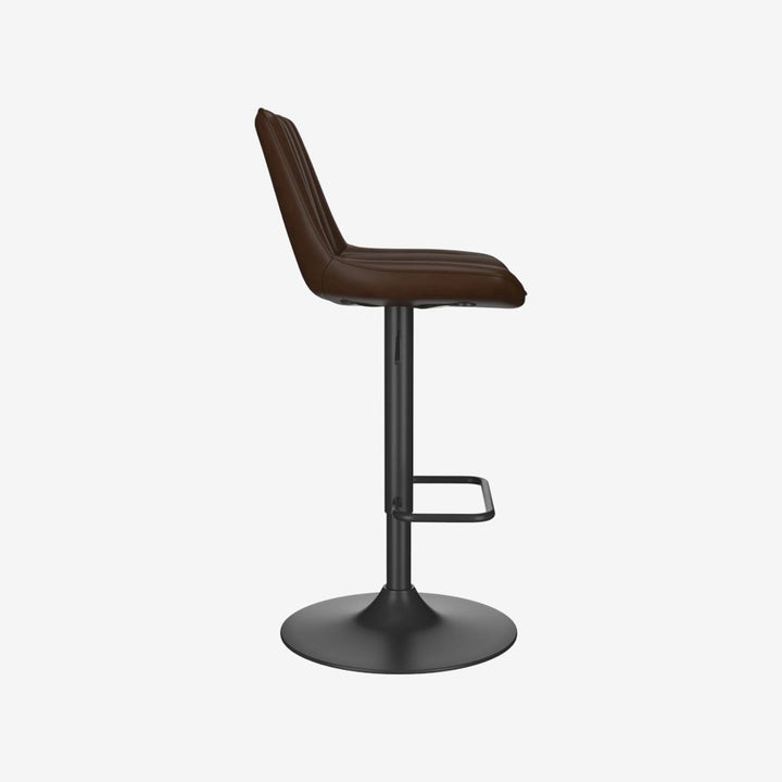 Nexar Leather Upholstered Adjustable Air-Lift Counter Stool With Metal Frame (Set of 2) - Brown/ Black