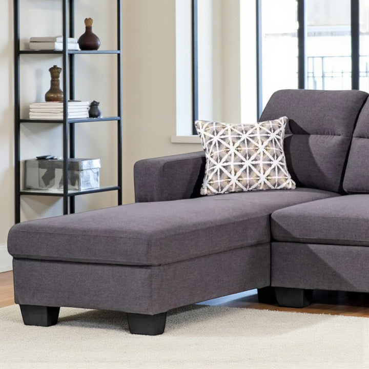 Capri Fabric Upholstered Sectional Sofa With Built-In USB Charging Ports - Grey