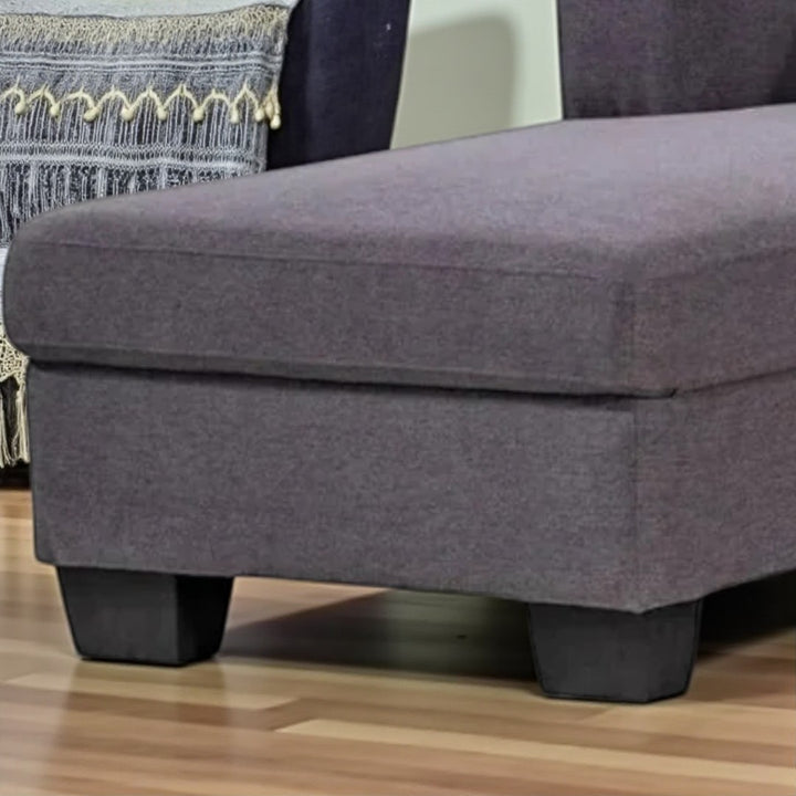 Capri Fabric Upholstered Sectional Sofa With Built-In USB Charging Ports - Grey