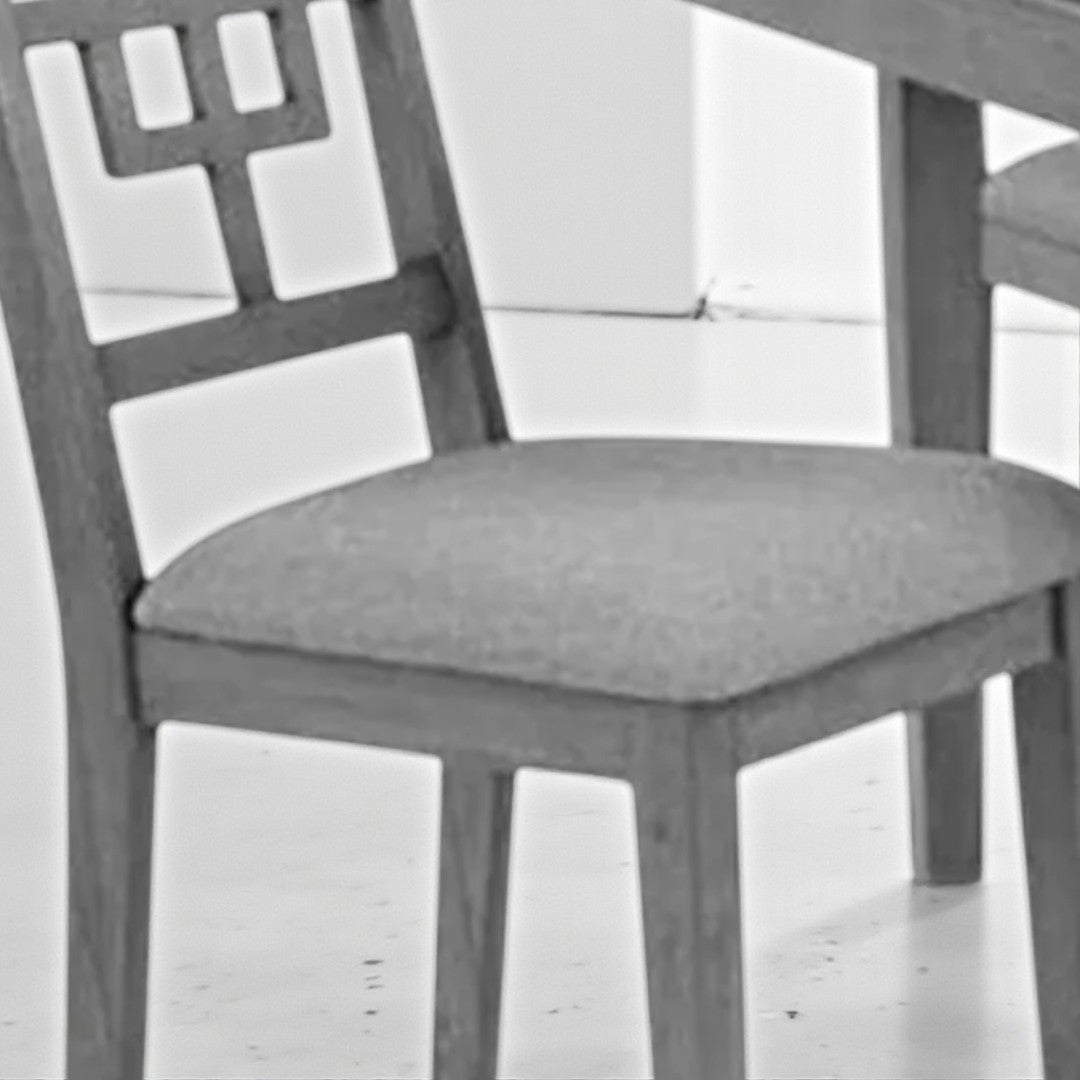 Felix Wooden Dining Table Set For 4 With Fabric Upholstered Chairs - Grey