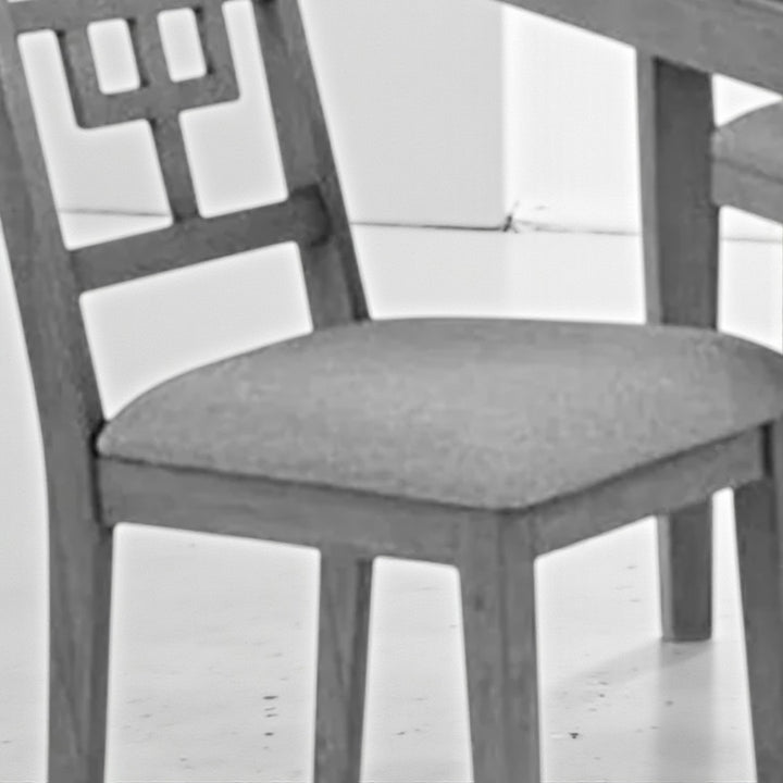 Felix Wooden Dining Table Set For 4 With Fabric Upholstered Chairs - Grey