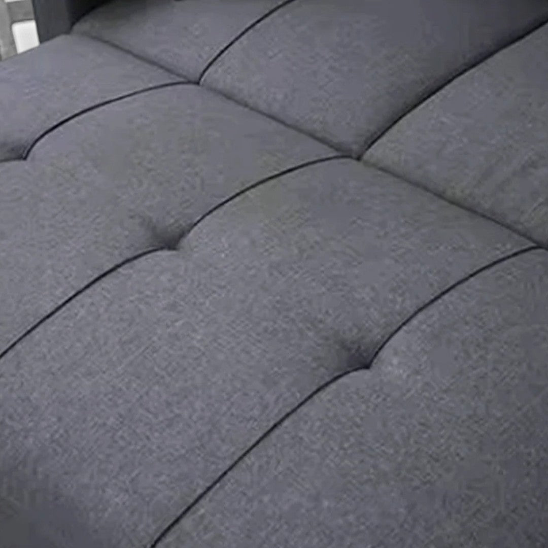 Alga Fabric Upholstered Sectional Sofa Bed With Reversible Chaise - Grey
