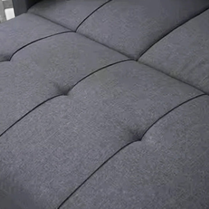 Alga Fabric Upholstered Sectional Sofa Bed With Reversible Chaise - Grey