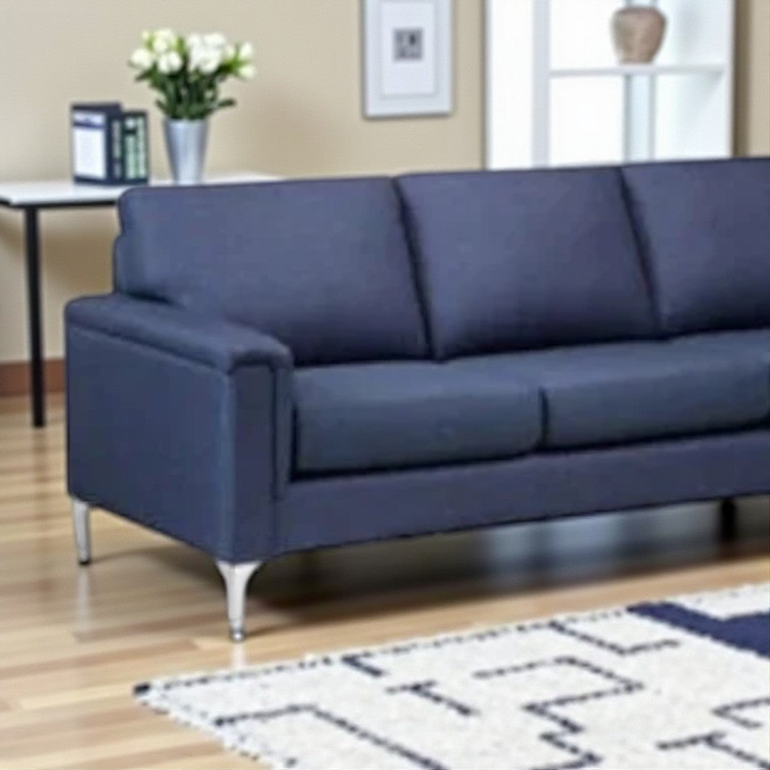 Monarch Fabric Upholstered Sectional Sofa With RHF Corner Chaise - Blue