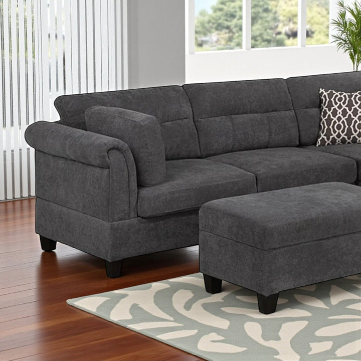 Oasis Fabric Upholstered Sectional Sofa With RHF Chaise - Grey