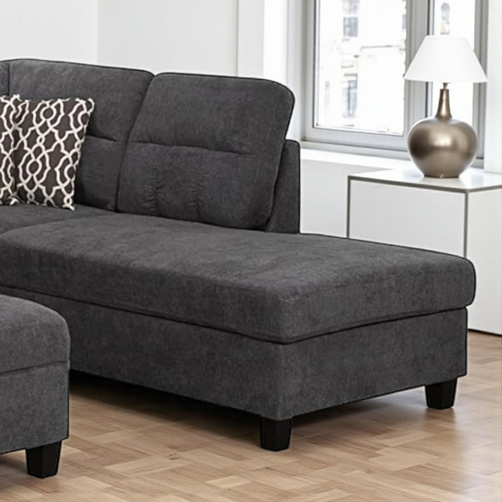 Oasis Fabric Upholstered Sectional Sofa With RHF Chaise - Grey