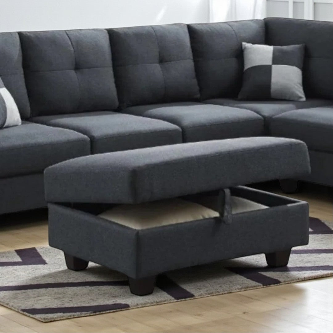 Maxime 4-Piece Fabric Upholstered Sectional Sofa With Reversible Chaise - Grey