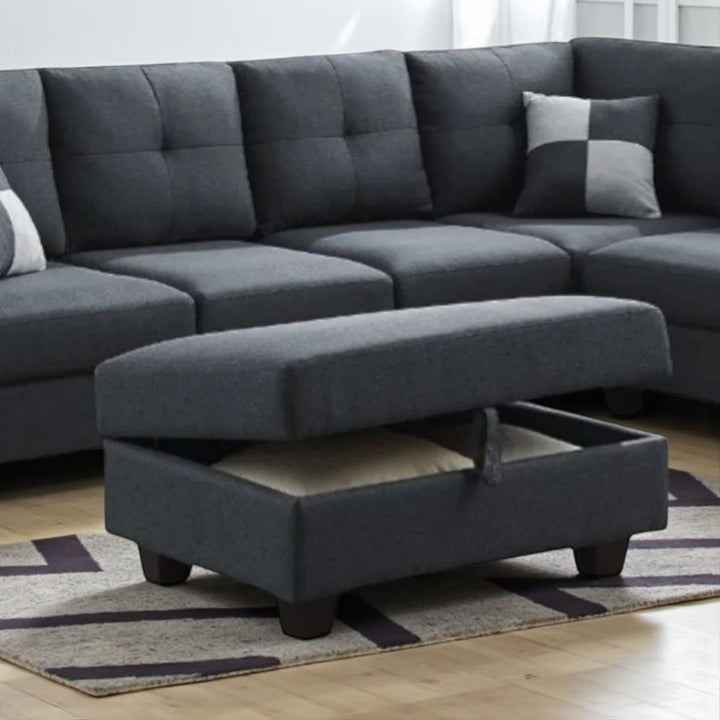 Maxime 4-Piece Fabric Upholstered Sectional Sofa With Reversible Chaise - Grey