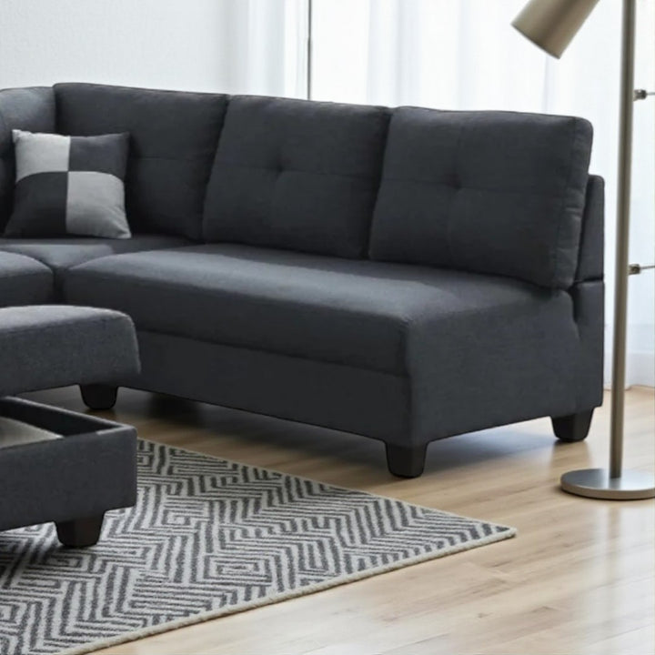 Maxime 4-Piece Fabric Upholstered Sectional Sofa With Reversible Chaise - Grey