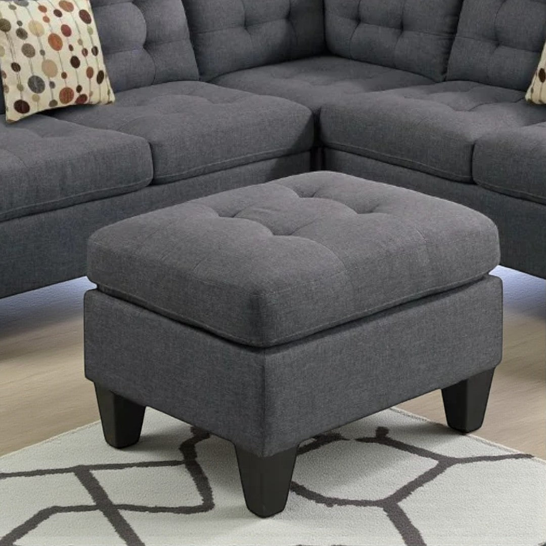 Dawson 4-Piece Fabric Upholstered Sectional Sofa With Cocktail Ottoman - Grey