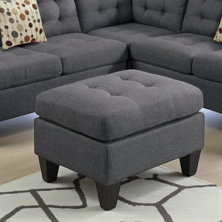 Dawson 4-Piece Fabric Upholstered Sectional Sofa With Cocktail Ottoman - Grey