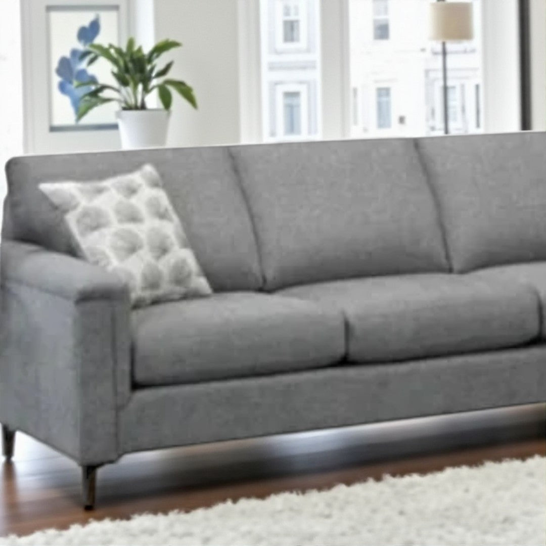 Monarch Fabric Upholstered Sectional Sofa With RHF Corner Chaise - Grey