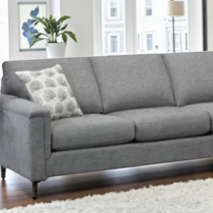 Monarch Fabric Upholstered Sectional Sofa With RHF Corner Chaise - Grey