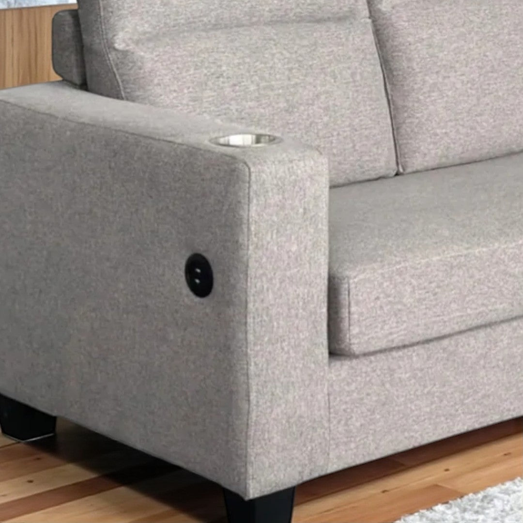Luke Fabric Upholstered Sectional Sofa With Reversible Chaise - Grey