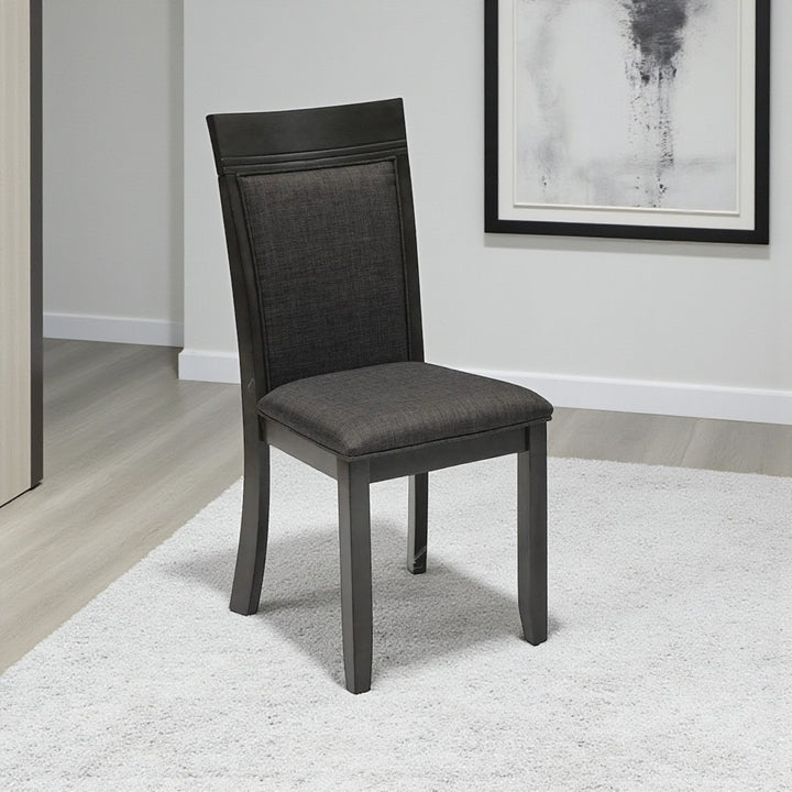 Norix Wooden Dining Table Set For 4 With Fabric Upholstered Chairs - Grey