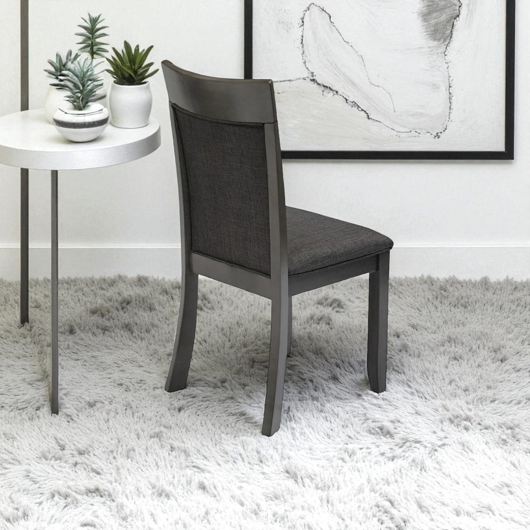 Norix Wooden Dining Table Set For 4 With Fabric Upholstered Chairs - Grey