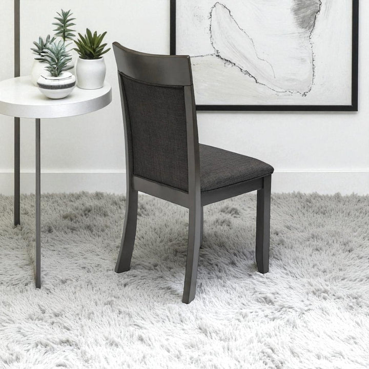 Norix Wooden Dining Table Set For 4 With Fabric Upholstered Chairs - Grey