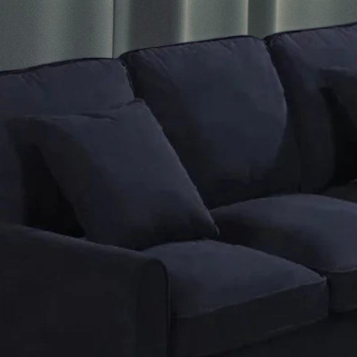 Amelia Fabric Upholstered Sectional Sofa With Reversible Chaise - Black
