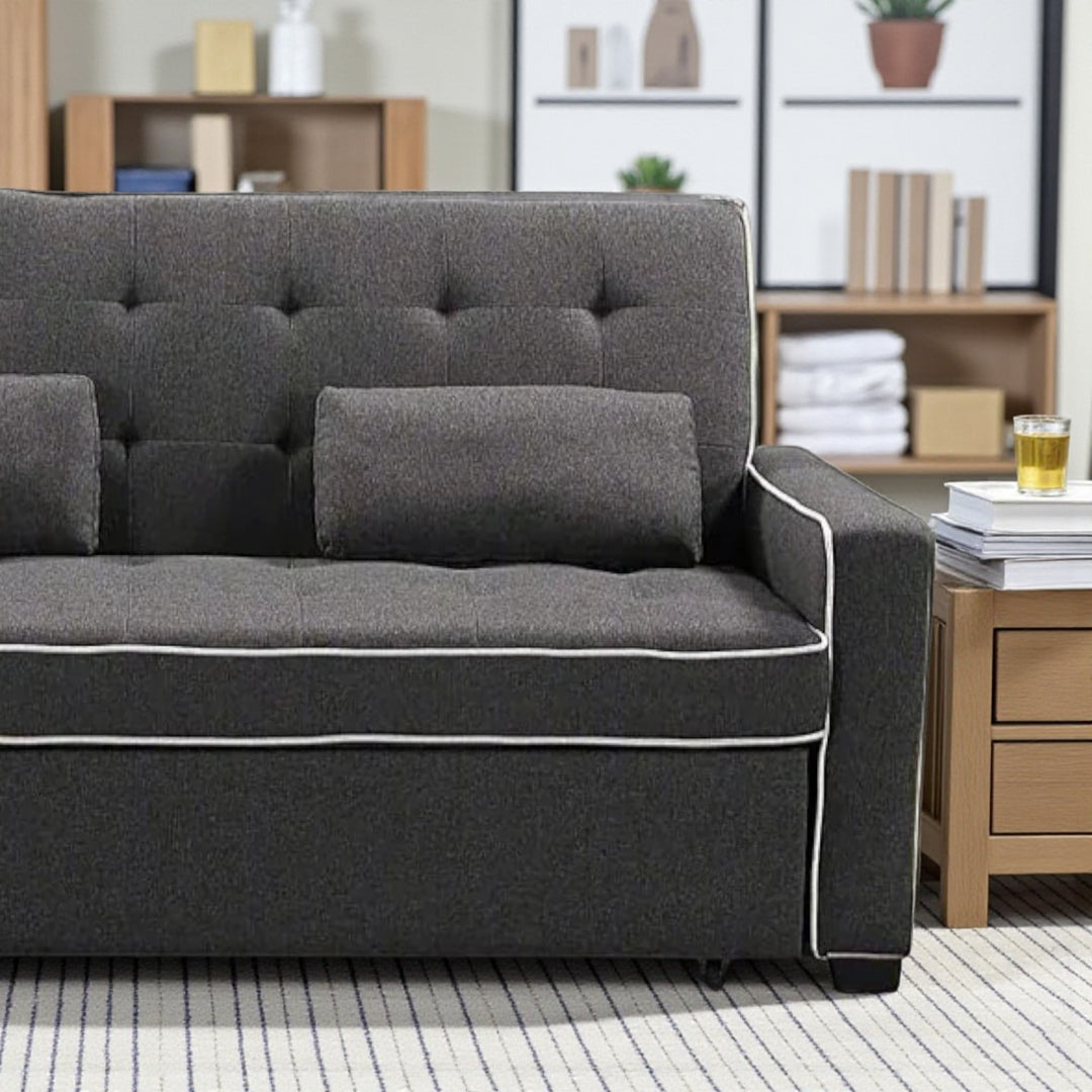 Austin Fabric Upholstered Sleeper Sofa With Built-In USB Ports - Grey