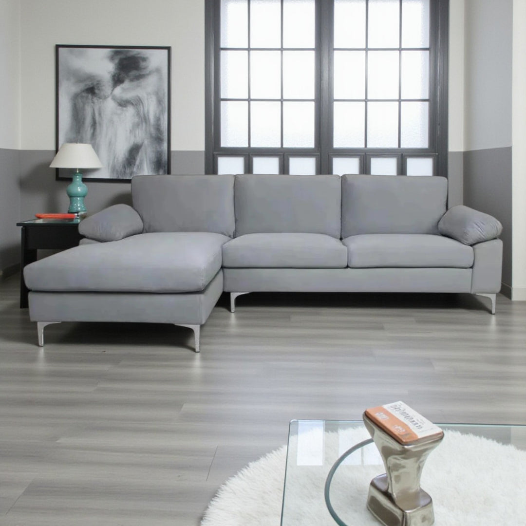 Bryce Tranquil Sectional Sofa With LHF Lounger Chaise - Exquisite Grey