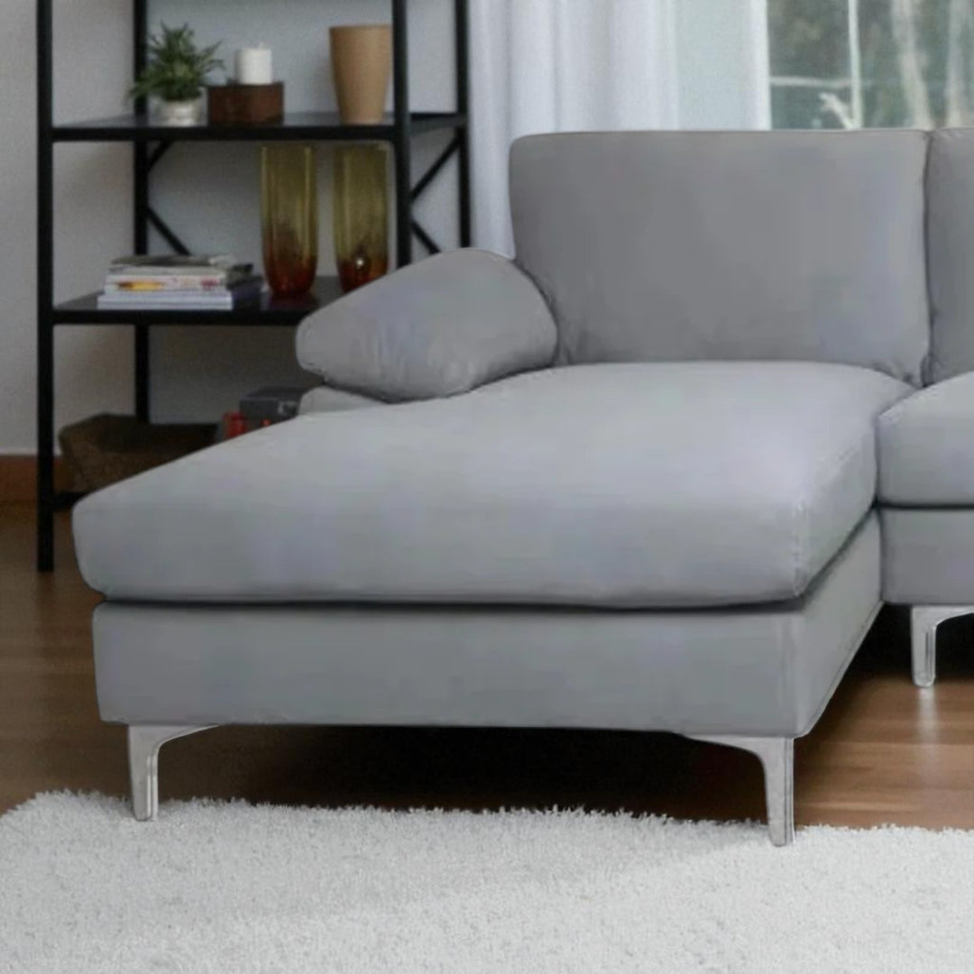 Bryce Tranquil Sectional Sofa With LHF Lounger Chaise - Exquisite Grey