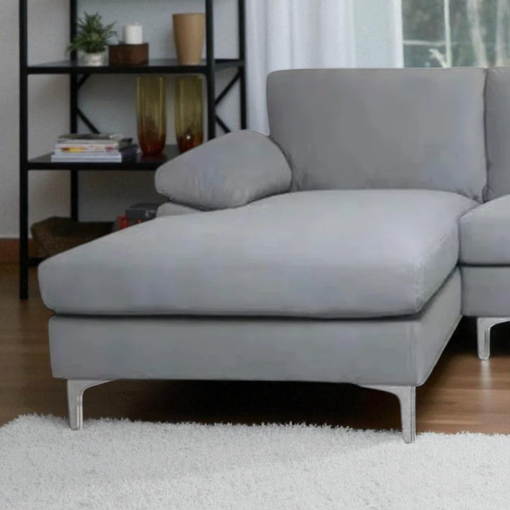 Bryce Tranquil Sectional Sofa With LHF Lounger Chaise - Exquisite Grey