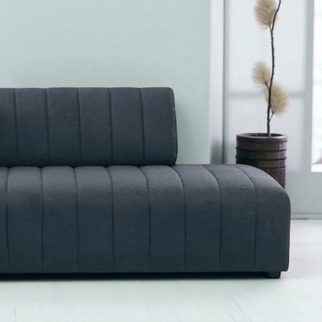 Breck Reversible Sectional Sofa In Wool Upholstery - Dark Grey