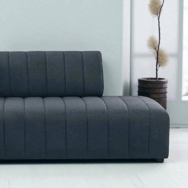 Breck Reversible Sectional Sofa In Wool Upholstery - Dark Grey