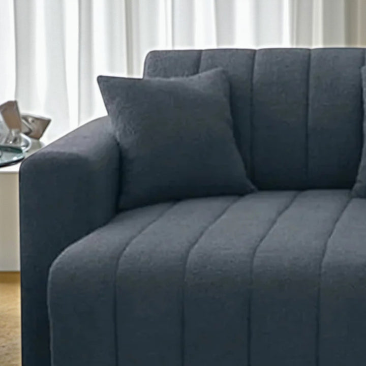 Breck Reversible Sectional Sofa In Wool Upholstery - Dark Grey
