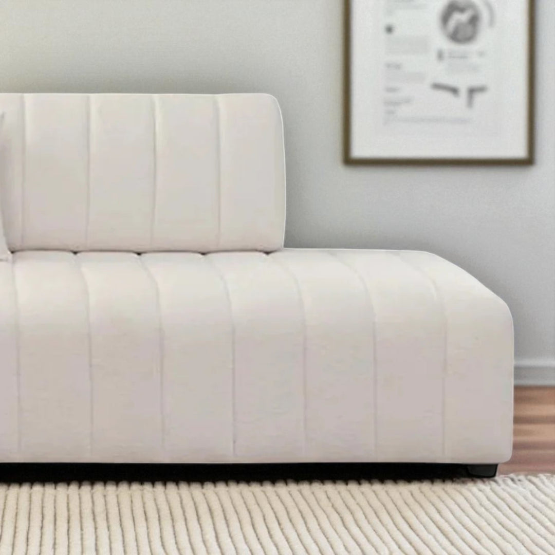 Breck Reversible Sectional Sofa In Wool Upholstery - Beige