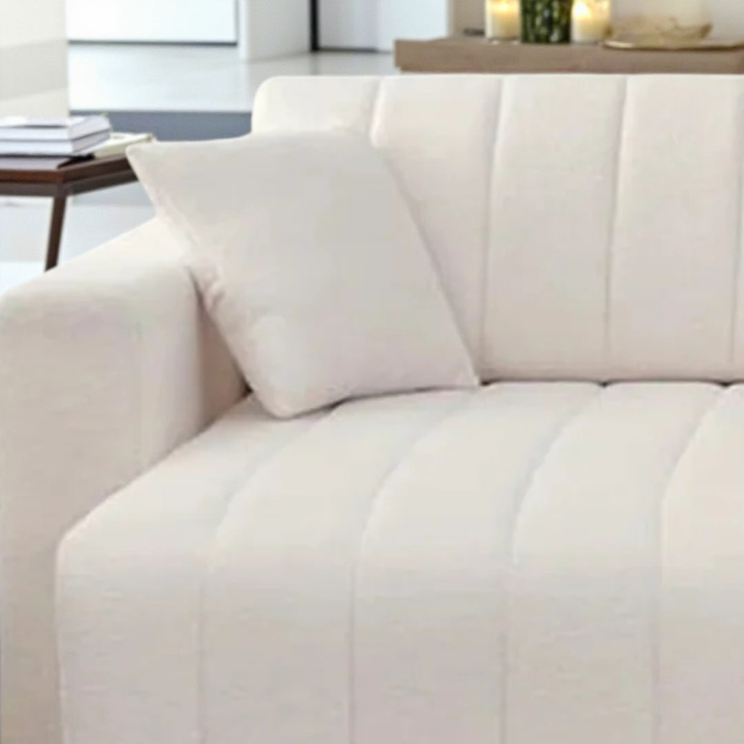 Breck Reversible Sectional Sofa In Wool Upholstery - Beige