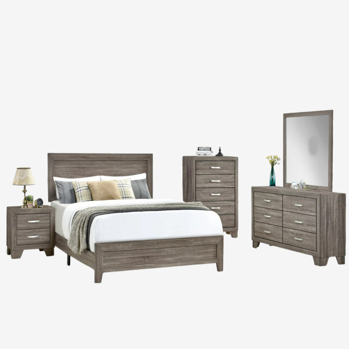 Verra 8-Piece Bedroom Set - Grey | Modern, Sturdy, Simplistic & Smart Storage Solution