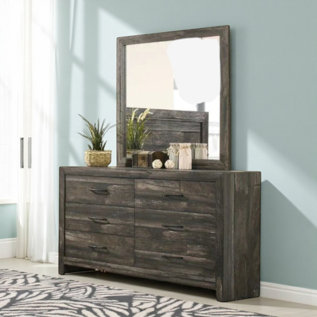 Lysor 8-Piece Bedroom Set - Greyish Brown | Contemporary, Sturdy, Minimalistic & Smart Storage Solution