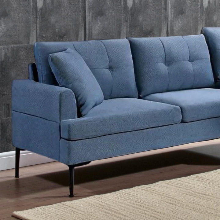 Frank Sectional Sofa With Spacious RHF Chaise - Appealing Blue