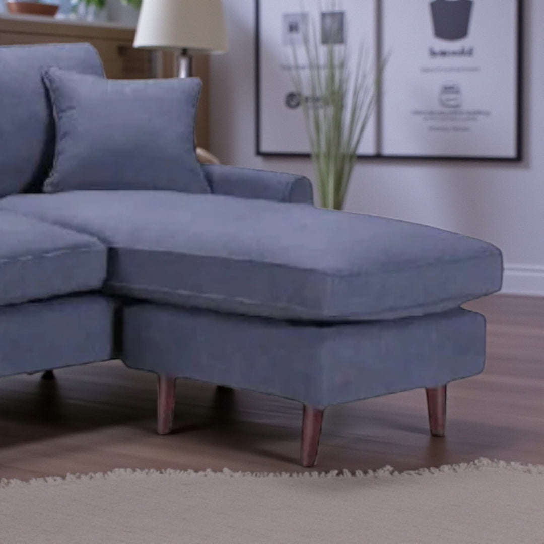 Amelia Fabric Upholstered Sectional Sofa With Reversible Chaise - Grey