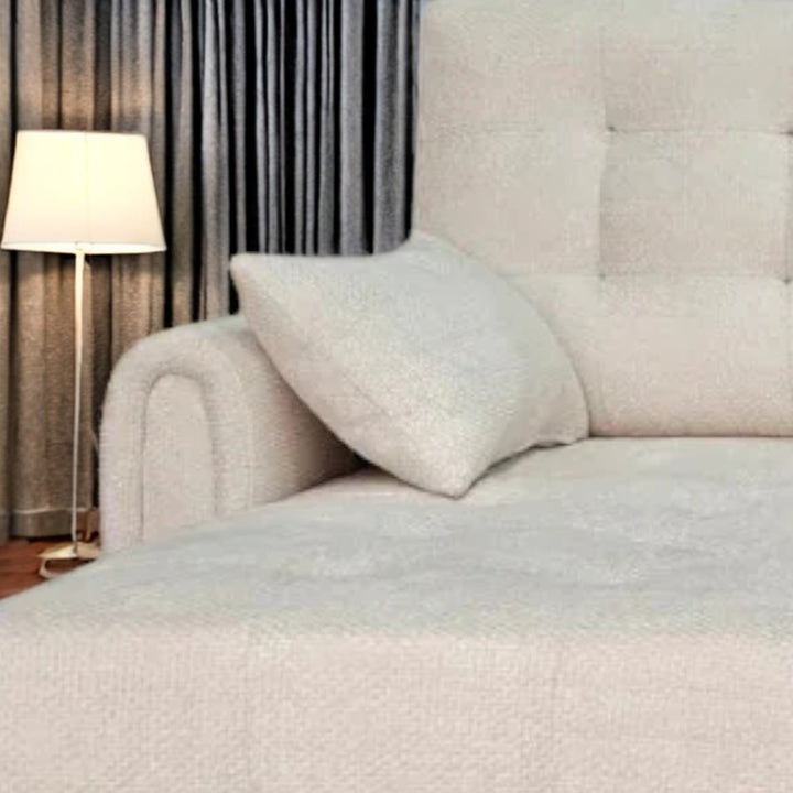 Céleste Fabric Upholstered Sectional Sofa Bed With Reversible Storage Chaise - Beige