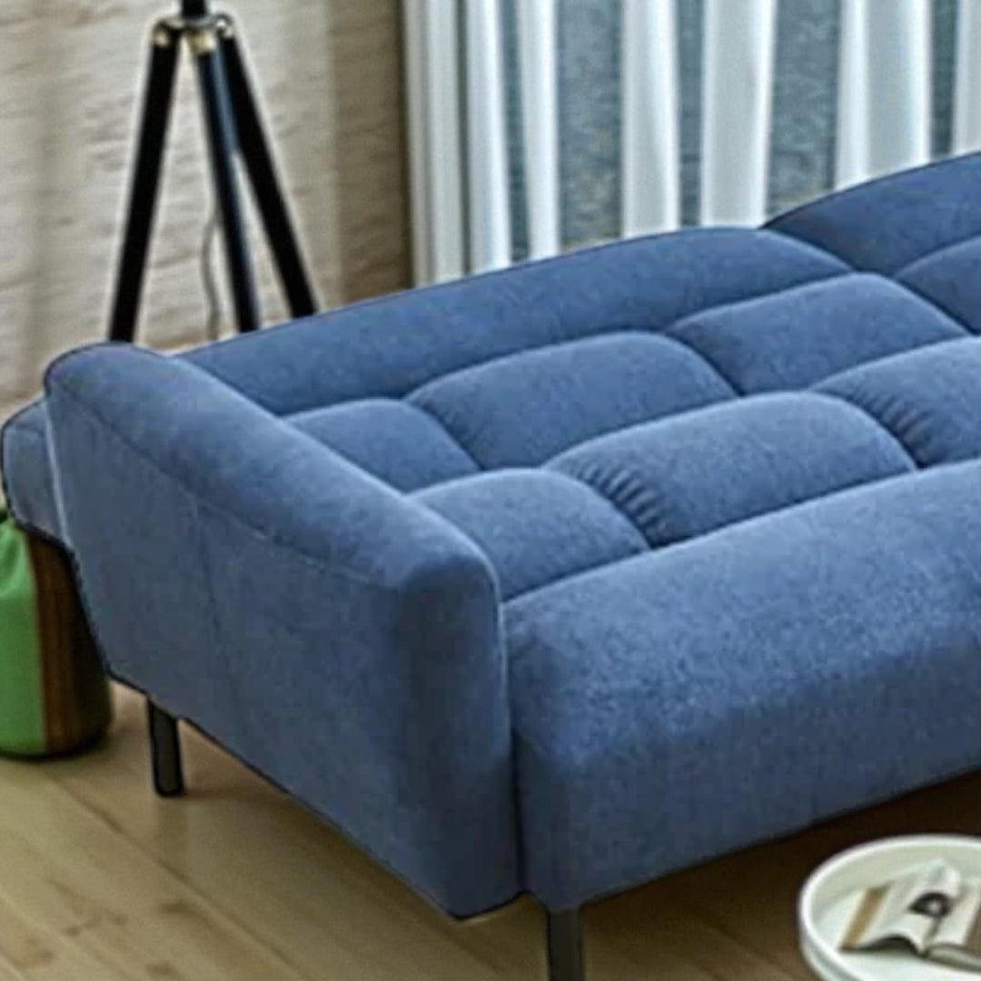 Sean Fabric Upholstered Sofa Bed In Splendid Blue Finish