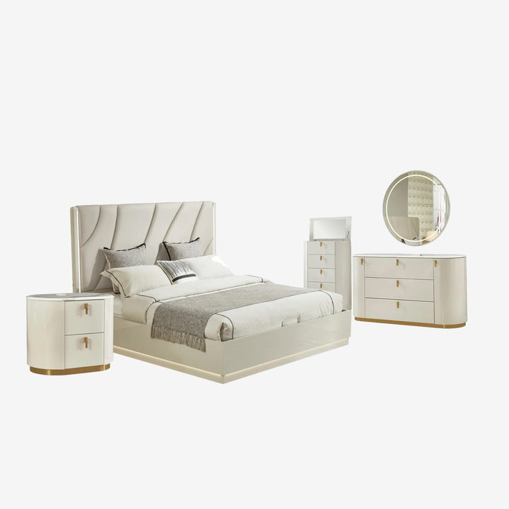 Jerome 8-Piece Bedroom Set - Beige | Contemporary, Sleek, Durable & Storage Solution